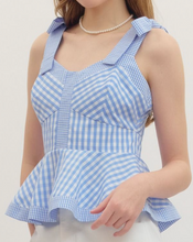 Load image into Gallery viewer, Gingham Bow Detail Top **2 COLORS**
