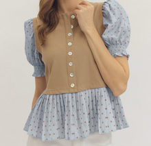Load image into Gallery viewer, Sweater Polka Dot Detail Top ** 2 COLORS **
