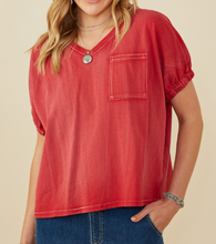 Load image into Gallery viewer, Washed V Neck Top
