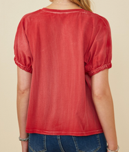 Load image into Gallery viewer, Washed V Neck Top **PLUS**
