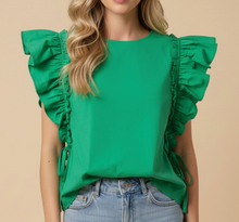 Load image into Gallery viewer, Ruffle Shoulder Detail Top **PLUS**
