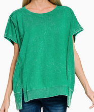 Load image into Gallery viewer, Acid Wash French Terry Top **3 COLORS** - PLUS
