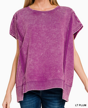 Load image into Gallery viewer, Acid Wash French Terry Top **3 COLORS** - PLUS
