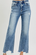 Load image into Gallery viewer, High Rise Straight Distressed Hem Risen Jeans
