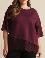 Load image into Gallery viewer, Solid Lace Hem Top ** 3 COLORS ** - PLUS
