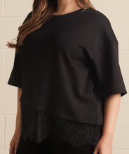 Load image into Gallery viewer, Solid Lace Hem Top ** 3 COLORS ** - PLUS
