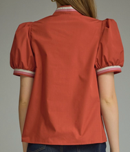 Load image into Gallery viewer, Contrast Binding V Neck Top ** 3 COLORS **
