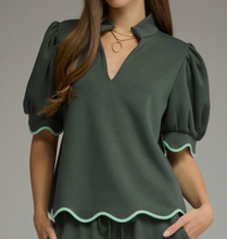 Load image into Gallery viewer, Scallop Trim Top **3 COLORS**
