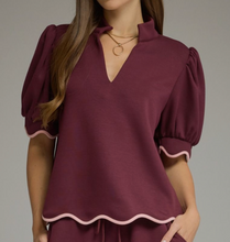 Load image into Gallery viewer, Scallop Trim Top **3 COLORS**
