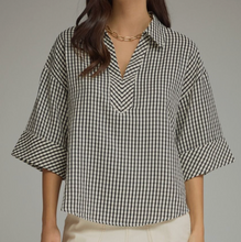 Load image into Gallery viewer, Gingham Collared Shirt **2 COLORS** - PLUS
