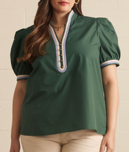 Load image into Gallery viewer, Contrast Binding V Neck Top ** 3 COLORS ** - PLUS
