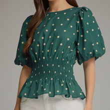 Load image into Gallery viewer, Polka Dot Smocked Waist Top **3 COLORS**
