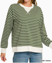 Load image into Gallery viewer, Striped Long Sleeve Pullover Top **7 COLORS**
