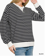 Load image into Gallery viewer, Striped Long Sleeve Pullover Top **7 COLORS**
