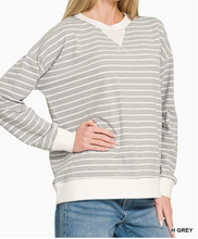 Load image into Gallery viewer, Striped Long Sleeve Pullover Top **7 COLORS**
