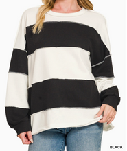 Load image into Gallery viewer, Striped Exposed Seam Top **4 COLORS**
