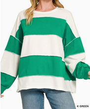 Load image into Gallery viewer, Striped Exposed Seam Top **4 COLORS** - PLUS
