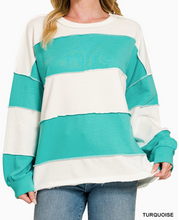 Load image into Gallery viewer, Striped Exposed Seam Top **4 COLORS** - PLUS
