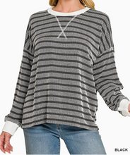 Load image into Gallery viewer, Urban Ribbed Striped Top **2 COLORS** - PLUS
