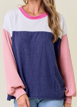 Load image into Gallery viewer, Navy Colorblock Top - PLUS
