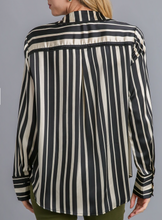 Load image into Gallery viewer, Striped Satin Button Down Top **3 COLORS**
