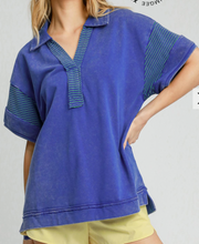 Load image into Gallery viewer, Mixed Collared Top **4 COLORS**
