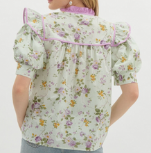 Load image into Gallery viewer, Lime Floral Top
