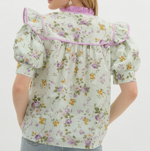 Lime Floral Top