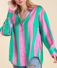 Load image into Gallery viewer, Striped Button Down Top **2 COLORS**

