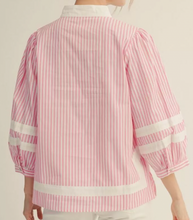 Load image into Gallery viewer, Striped Contrast 3/4 Sleeve Top ** 3 COLORS **
