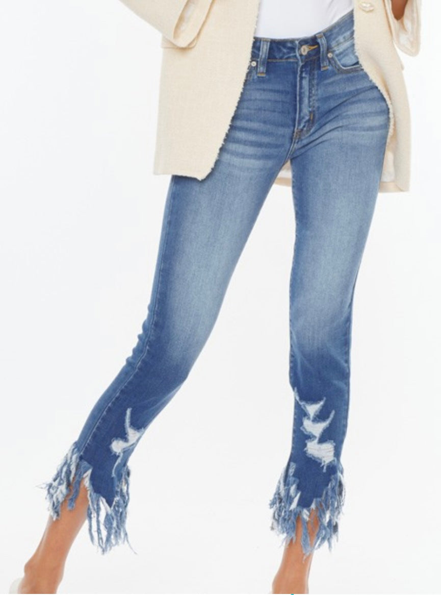 Ankle Distressed And Frayed KanCan Skinny Jeans